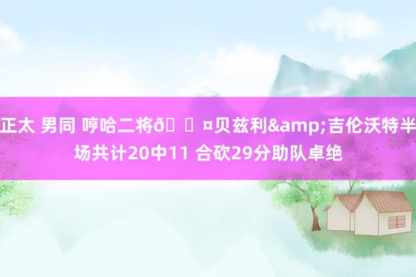 正太 男同 哼哈二将😤贝兹利&吉伦沃特半场共计20中11 合砍29分助队卓绝